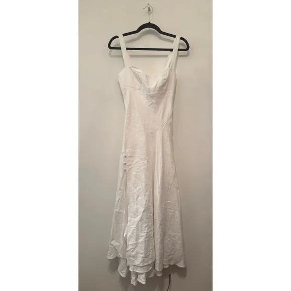 Reformation Bekki Linen Dress white